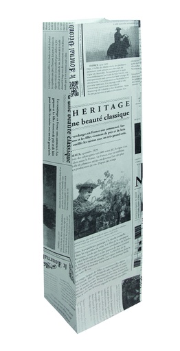 [1429255] Sachet d'emballage IEZZY bouteille (vin) 10x8x41cm papier Le journal 50 pièces