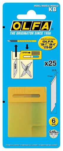 [1429990] Lame de réserve Olfa KB blister 25 pièces