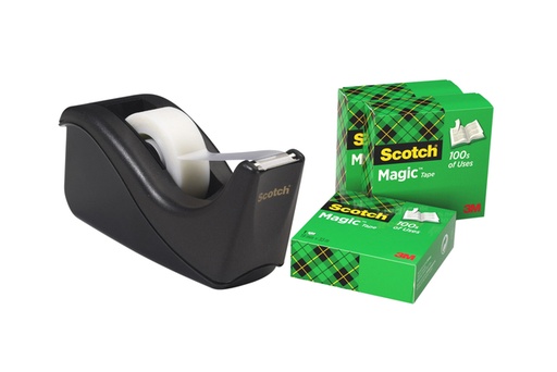 [1422506] Dévidoir Scotch C60 noir + 4 rouleaux Magic 19mmx33m 5 pièces