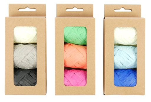 [784790] Lint raffia assorti: oranje, groen & roze
