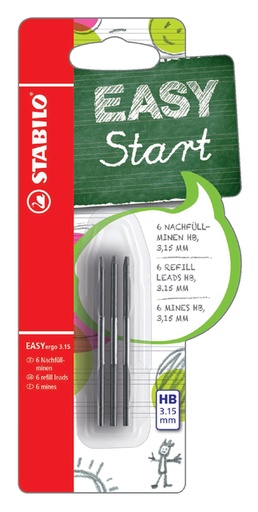 [790010] Mines portemine STABILO EASYergo recharge HB 3,15mm blister 6 pièces