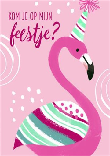 [1404499] Carte d'invitation Flamingo 5 pièces (NL)