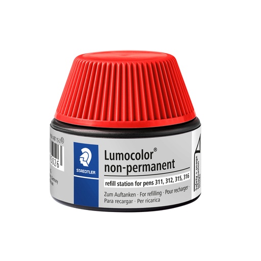 [1422588] Viltstiftvulling Staedtler Lumocolor non-permanent 15ml rood