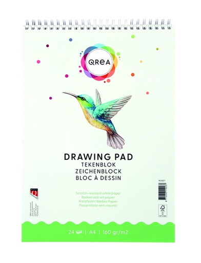 [1423027] Bloc à dessin Qrea A4 24 feuilles 160g spirale