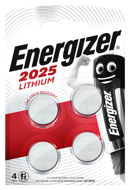 Pile bouton Energizer 4x CR2025 lithium