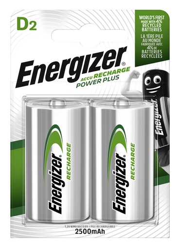 [1429536] Pile rechargeable Energizer 2x D 2500mAh