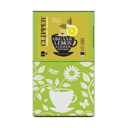[1423587] Thee Clipper infusion lemon & ginger bio 250 zakjes