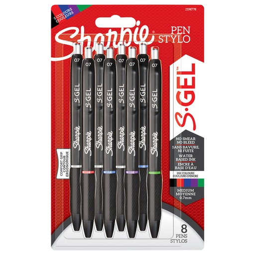 [1429811] Gelschrijver Sharpie S-gel medium assorti blister à 8 stuks