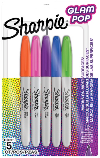 [1429814] Feutre Sharpie Glam Pop Fin assorti blister 5 pièces