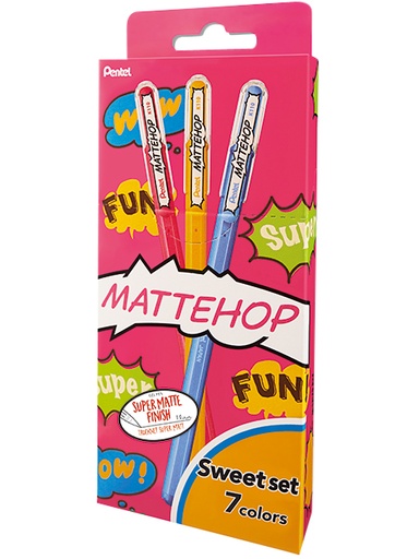 [1429675] Gelschrijver Pentel K110 Mattehop Fun Sweet M assorti blister à 7st
