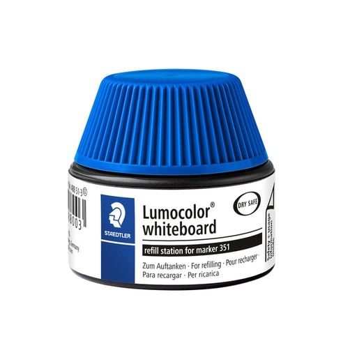 [1422595] Viltstiftvulling Staedtler Lumocolor whiteboard 30ml blauw