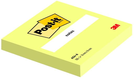 [1430804] Bloc-mémos 3M Post-it 6820 76x76mm Notes jaune canari