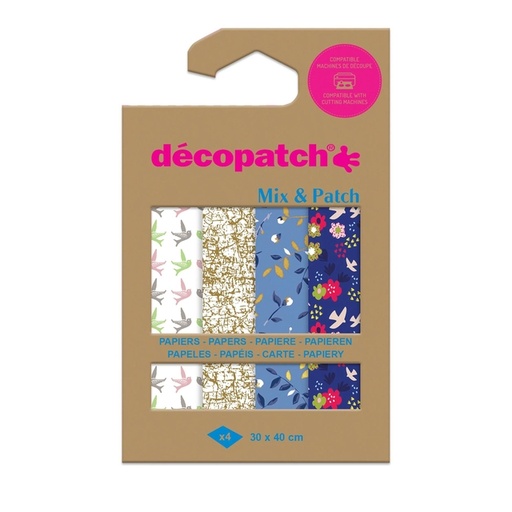 [1430831] Hobbypapier Décopatch 30x40cm set à 4 vel thema Shades of Blue