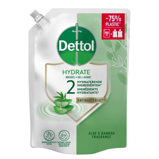 [1430868] Handzeep Dettol Hydrating Aloe Vera antibacterieël 500ml refill