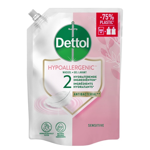[1430880] Savon mains Dettol Sensitive antibactérien 500ml recharge