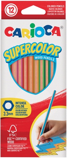 [1430240] Kleurpotlood Carioca Supercolor set à 12 kleuren