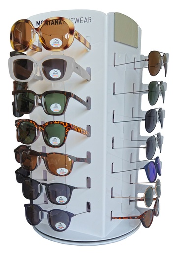 [1430682] Lunettes de soleil Montana assorti présentoir 28 positions 58 lunettes