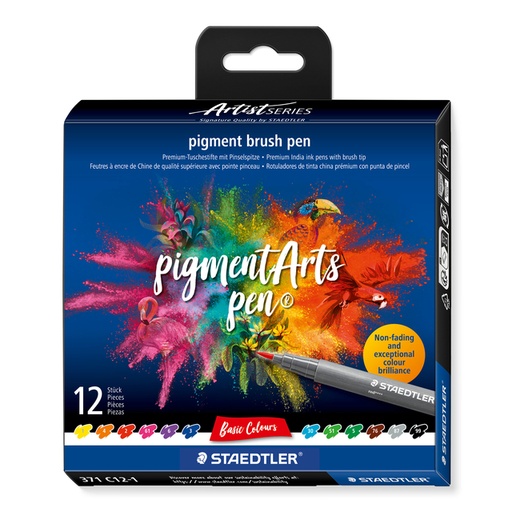 [1431215] Brushpen Staedtler PigmentArts set à 12 kleuren