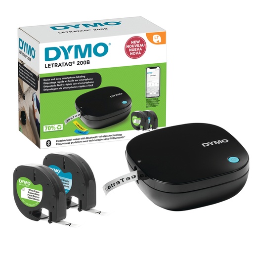 [1429816] Imprimante étiquette Dymo Letratag 200B Bluetooth 2 rouleau gratuits Pack Promo