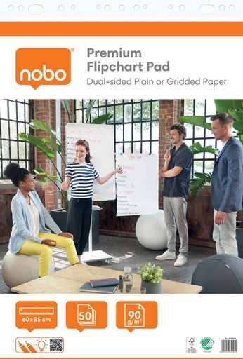 [1429613] Flipoverpapier Nobo premium 60x85cm dubbelzijdig 50vel