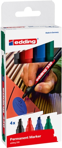 [1432907] Marqueur edding 330 biseau 1,5-5mm assorti blister 4 pièces