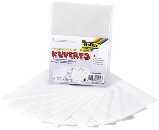 [1433051] Enveloppe Folia A6 115g st 8 pièces transparent
