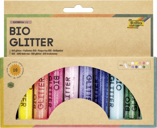 [1433054] Poudre paillettes Folia Rainbow 7g 10 couleurs