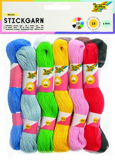 [1433056] Borduurgaren Folia 10 strengen à 4m assorti