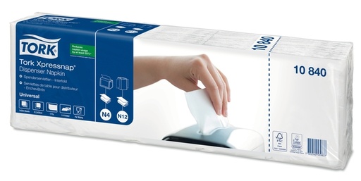 [1433248] Serviette Tork Xpressnap® N4 Universal N4 10840 213x330mm pli 1/4 1 ép blanc 1125 pièces