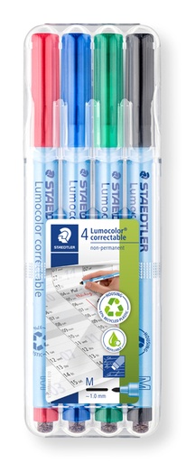 [1431206] Feutre Staedtler Lumocolor 305 Correctable non permanent M set 4 pièces