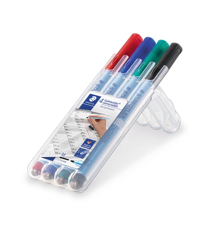 [1431206] Viltstift Staedtler Lumocolor 305 non permanent correctable M set à 4 stuks