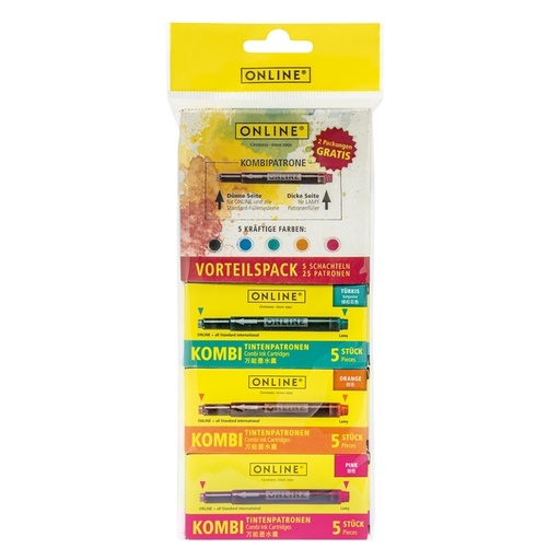 [1433962] Inktpatroon Online Kombi assorti blister à 5 doosjes à 5 stuks
