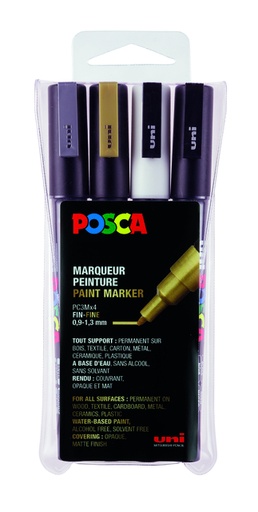 [1433793] Paintmarker Uni POSCA PC3M fijn assorti set à 4 stuks