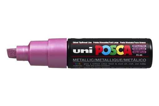 [1433808] Paintmarker Uni POSCA PC8K breed schuin metallic roze