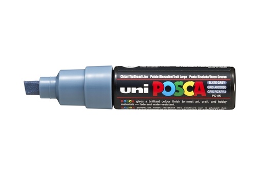 [1433906] Paintmarker Uni POSCA PC8K breed schuin leisteengrijs