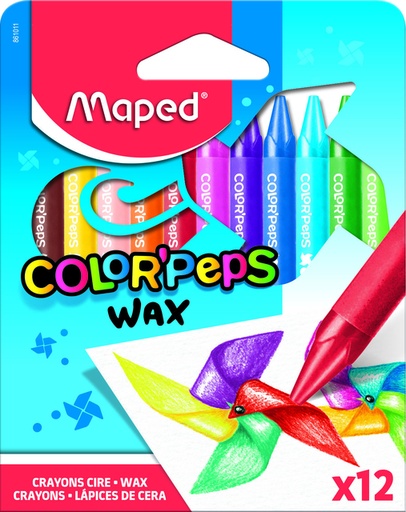 [1434212] Waskrijt Maped Color'Peps Wax set á 12 kleuren