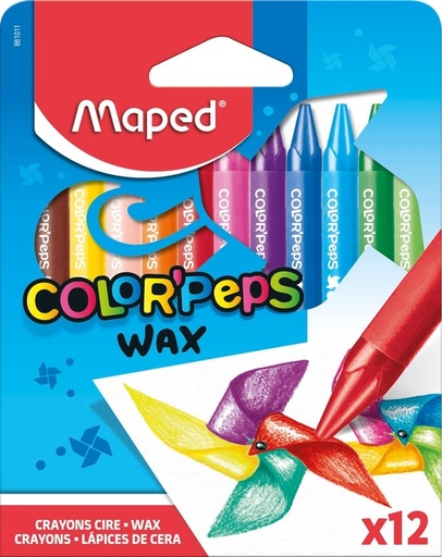 [1434212] Waskrijt Maped Color'Peps Wax set á 12 kleuren