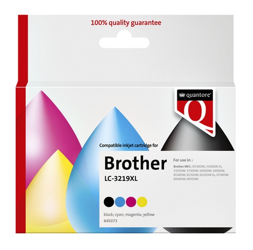 [845073] Inktcartridge Quantore alternatief tbv Brother LC-3219XL zwart + 3 kleuren