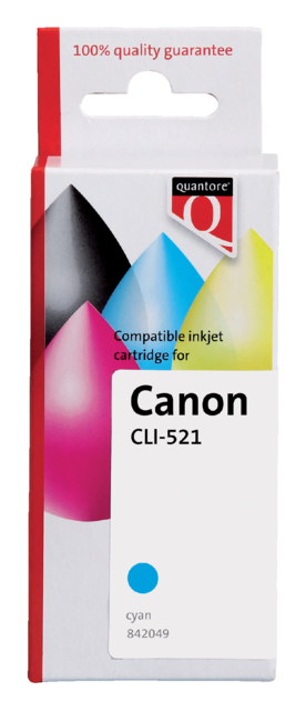 Inktcartridge Quantore alternatief tbv Canon CLI-521 blauw+chip