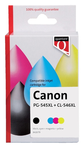 [842079] Cartouche d'encre Quantore alternative pour Canon PG-545XL CL-546XL noir=3  couleurs