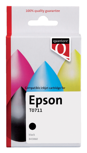 Inktcartridge Quantore Epson T071140 zwart