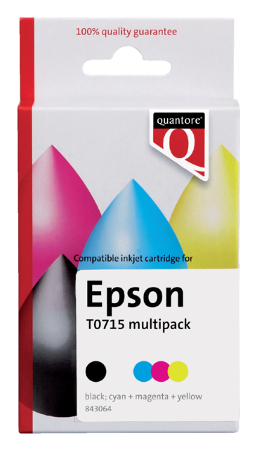 Inktcartridge Quantore alternatief tbv Epson T071540 zwart + kleur