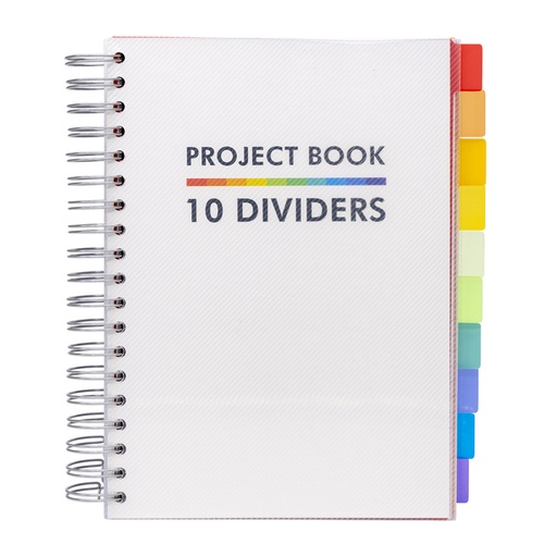 [1434369] Carnet de projets Pukka Pad White B5 ligné 10 intercalaires 400 pages 80g