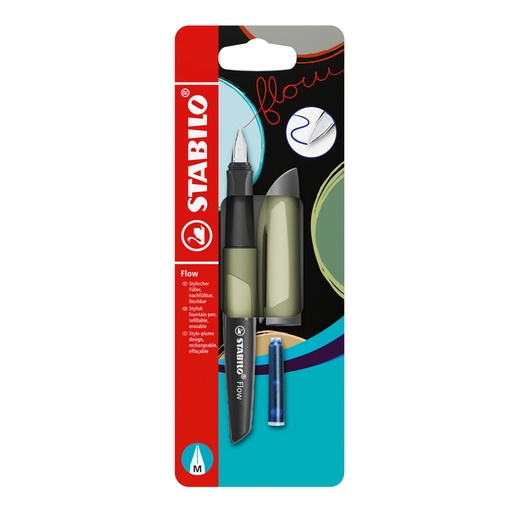 [1434756] Stylo plume STABILO Flow Medium kaki blister 1 pièce