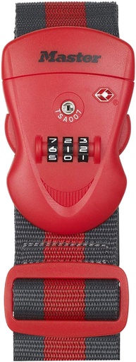 [1429580] Sangle pour bagages TSA MasterLock combinaison programmable rouge/noir