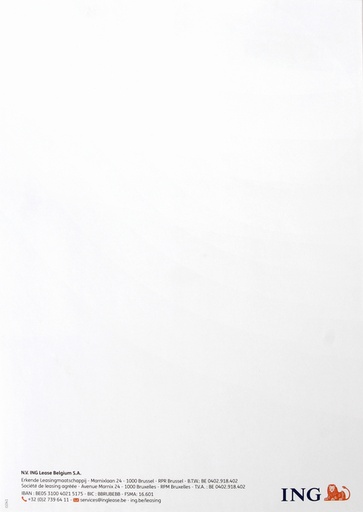 [1436651] Papier à lettres en-tête ING Lease 2500 pièce