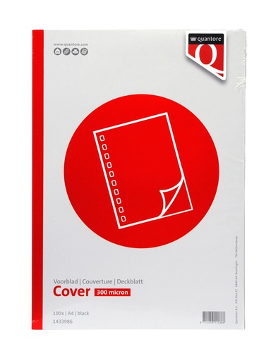 [1433986] Voorblad Quantore A4 PP 300 micron zwart 100 stuks