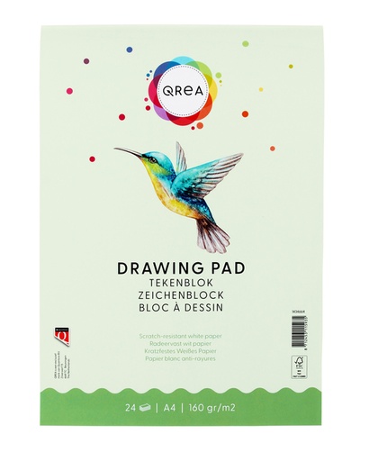 [1434664] .Bloc à dessin Qrea A4 24 feuilles 160g collé
