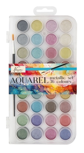 [1431076] Peinture aquarelle Nassau Fine Art boîte 36 godets métal