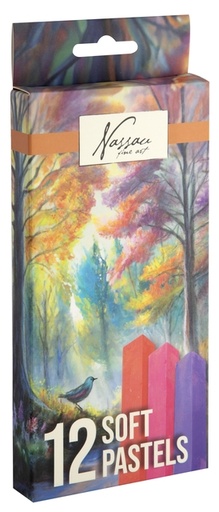 [1431082] Pastelkrijt Nassau fine art zacht blister 12 stuks assorti